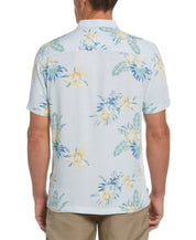 Cubavera Mens Short Sleeve Twill Button Down Shirt Blue 2XL