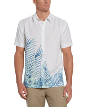Cubavera Mens Palm Print Button Down Shirt White Medium