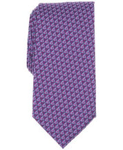 Perry Ellis Portfolio Mens Mackin Geo-Pattern Neck Tie Magenta