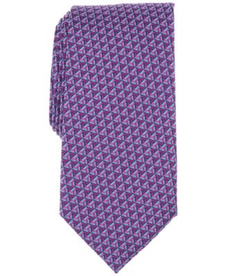 Perry Ellis Portfolio Mens Mackin Geo-Pattern Neck Tie Magenta