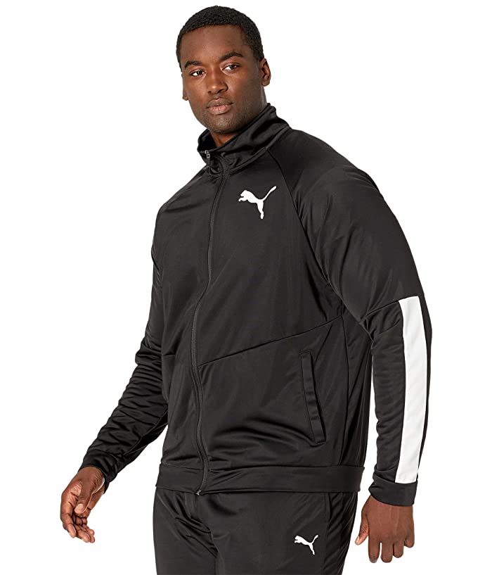 Puma Mens Contrast Zip-Front Track Black white Large Tall