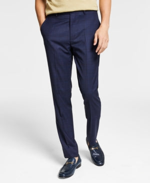 Bar Iii Mens Skinny fit Casual Pants 30 / 32 Blue Plaid