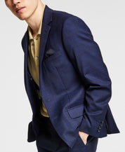 Bar III Mens Skinny fit Wool Suit Jacket Blazer 42 R Blue Plaid