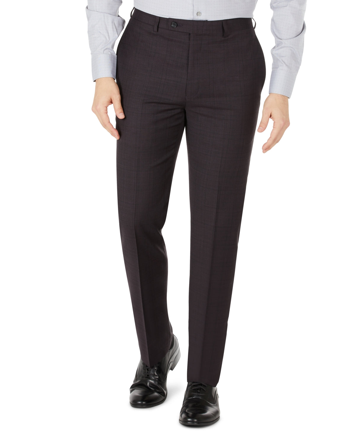 Calvin Klein Mens Jerome Wool Slim Fit Dress Pants Purple 32X32