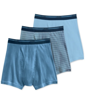 Jockey Men's 3 Pack Cotton Boxer Brief Underwear Blue Medium