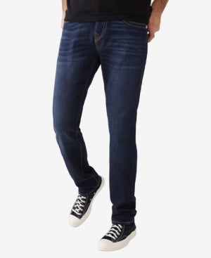 True Religion Men's Rocco Skinny Fit Jeans Dark Wash Muddy Waters Blue 32"