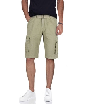 X Ray Men's Belted Twill Tape Cargo Shorts Stone Beige 30