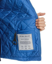 Peter Millar Mens Crown Essex Quilted Hooded Jacket Coat Medium Moon Blue