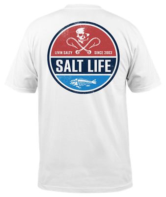 Salt Life Mens High Seas Cotton Graphic Short Sleeve T-Shirt White Small