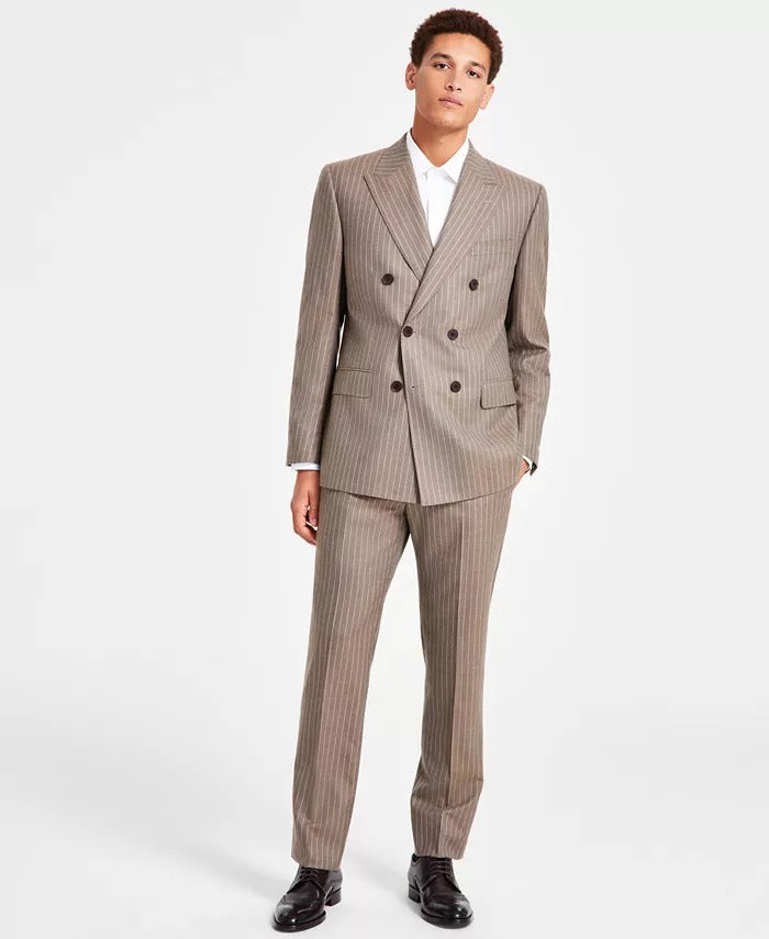 Brooks Brothers Mens Classic fit Double Breasted Suit Jacket Blazer 38 S Brown