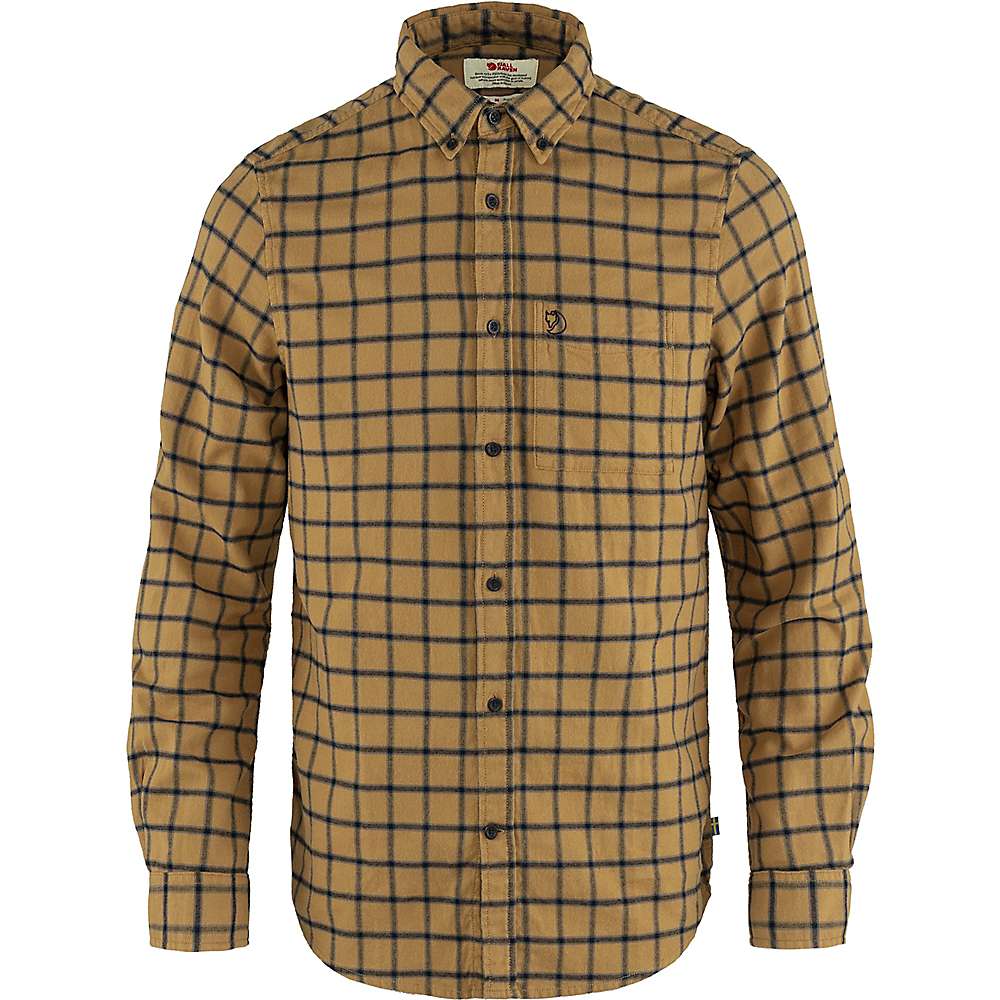 Fjallraven Men's Ovik Flannel Shirt Medium Buckwheat Brown Navy