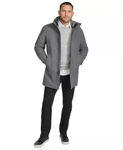 Calvin Klein Men's Walker Coat Jacket Detachable Faux Fur Collar Grey Large