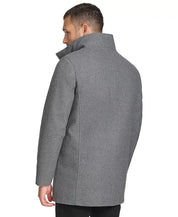 Calvin Klein Men's Walker Coat Jacket Detachable Faux Fur Collar Grey Large