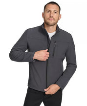 Calvin Klein Men's Soft Shell Open Bottom Zip Jacket Grey Small
