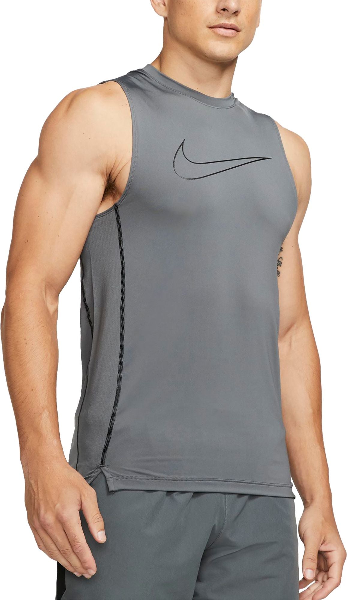 Nike Mens Slim-Fit Training Sleeveless Tank Iron Grey Large