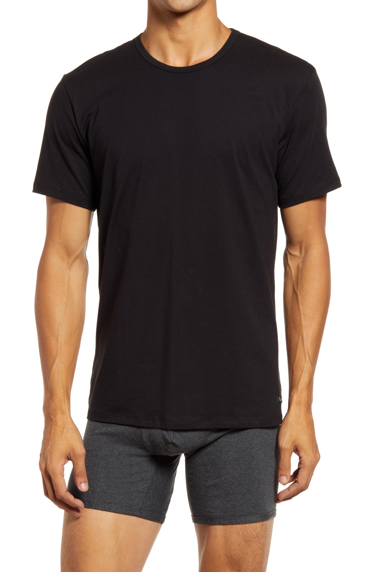 Calvin Klein Mens 2 Pack Short Sleeve Crewneck T Shirt Black Small