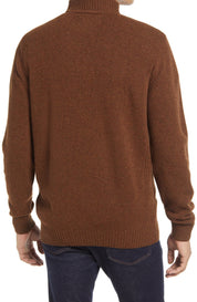 Barbour Men Classic fit Mock Neck Sweater Medium Brown Solid