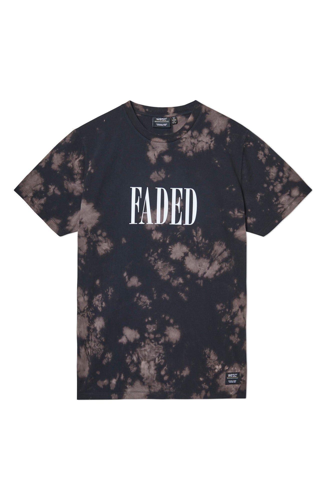 Wesc Mens Bleached Cotton Crewneck T Shirt  Black Large