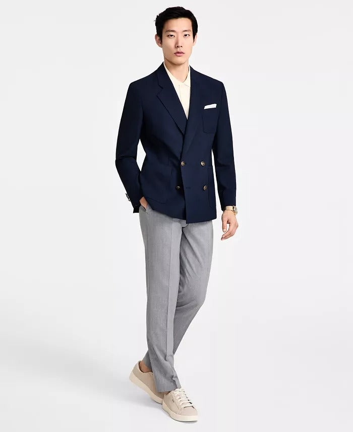 Hugo Boss Mens Modern fit Sport Coat Blazer 40 S Navy Blue Double Breasted