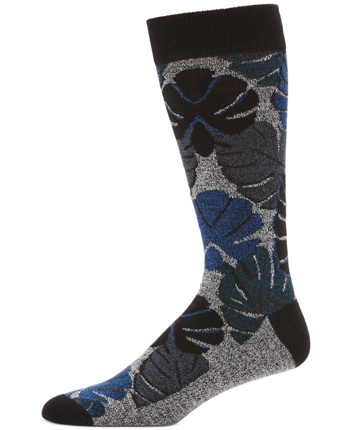 Perry Ellis Portfolio Men's Tossed Palms Moisture-Wick Crew Sock Charcoal OS