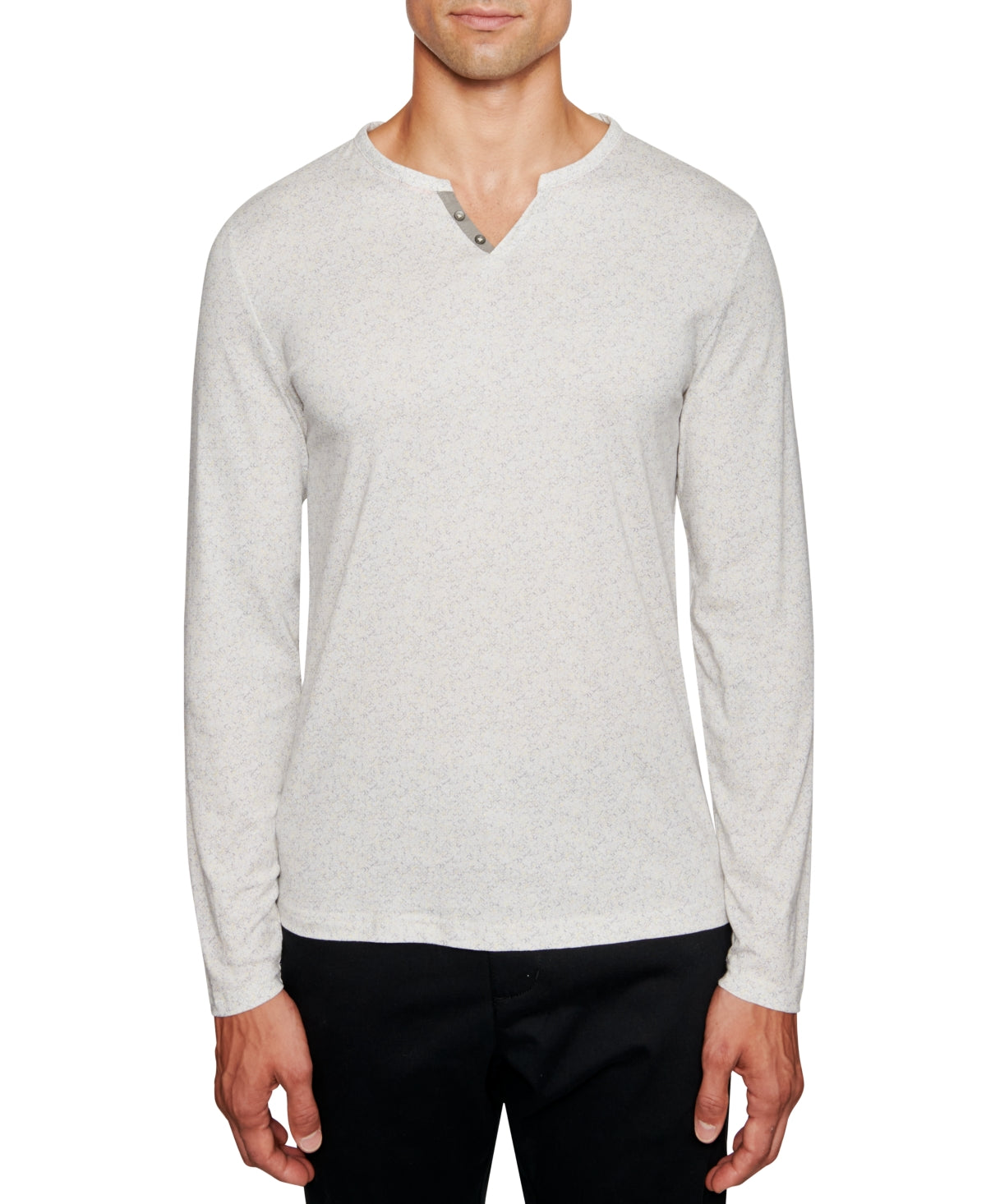 Tallia Men's Interlaced Long Sleeve Henley White Size Large