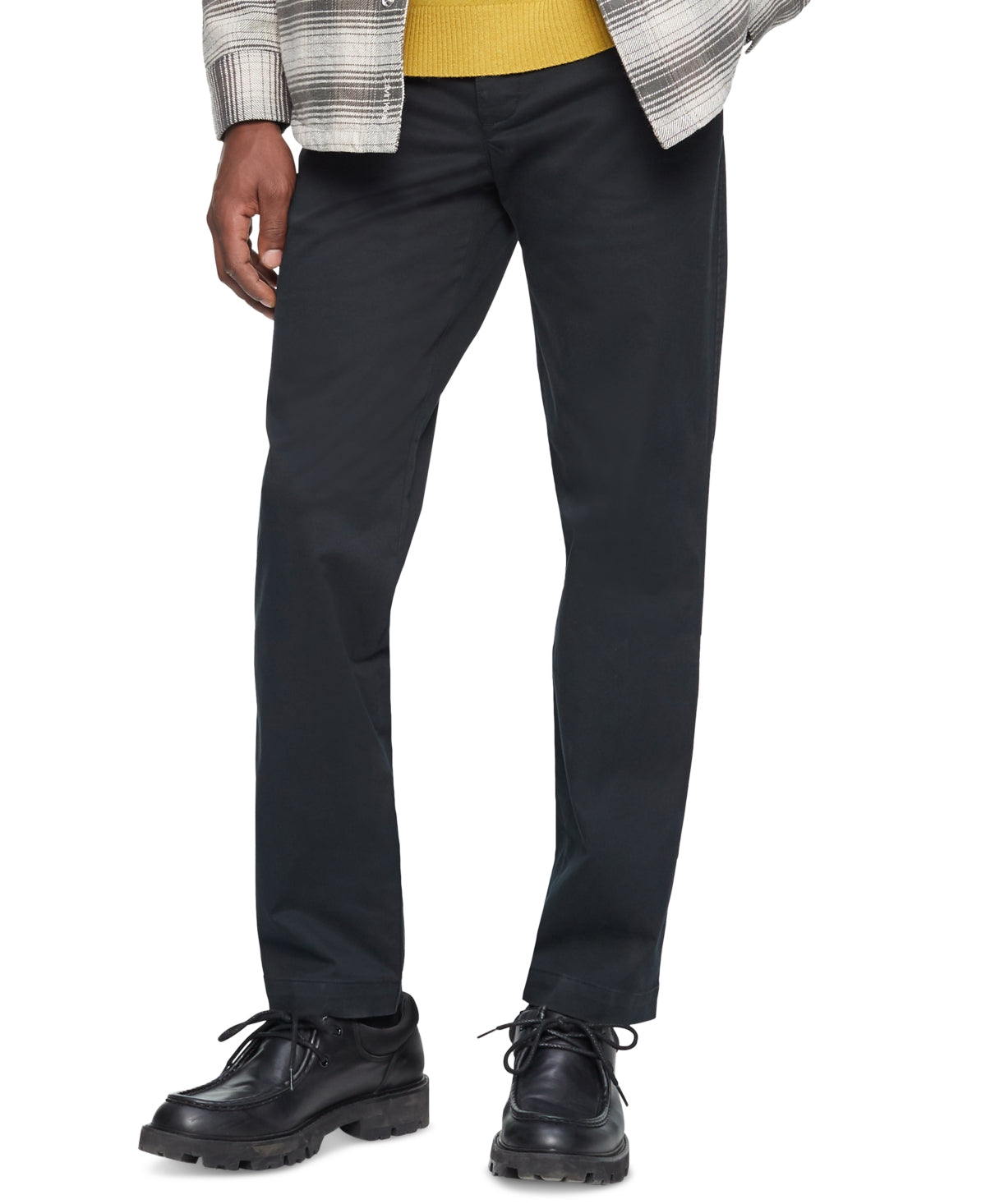 Calvin Klein Men's Straight Fit Stretch Chino Pants Black Beauty 33 x 30