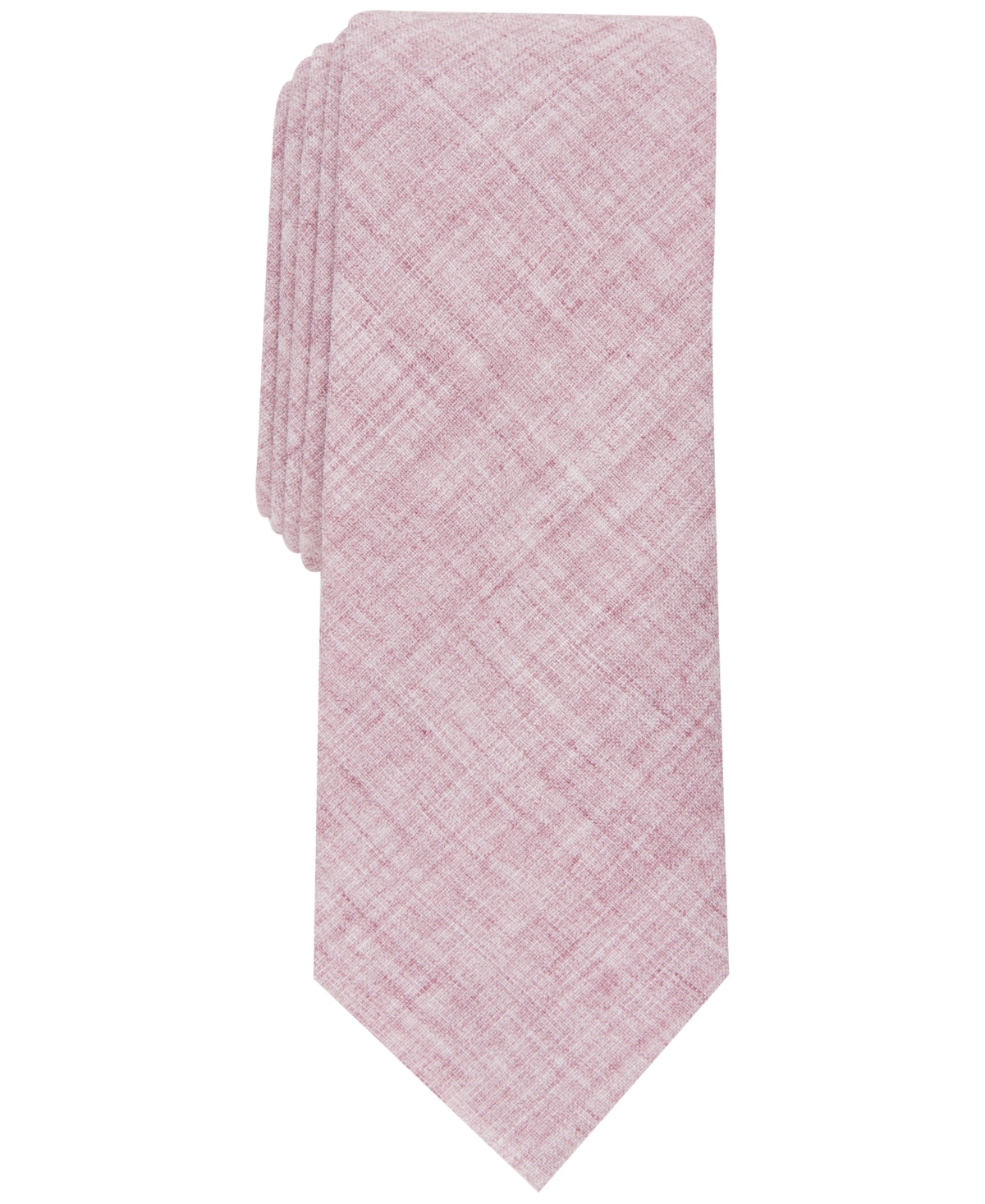 Bar III Mens Grenier Solid Pink Tie OS