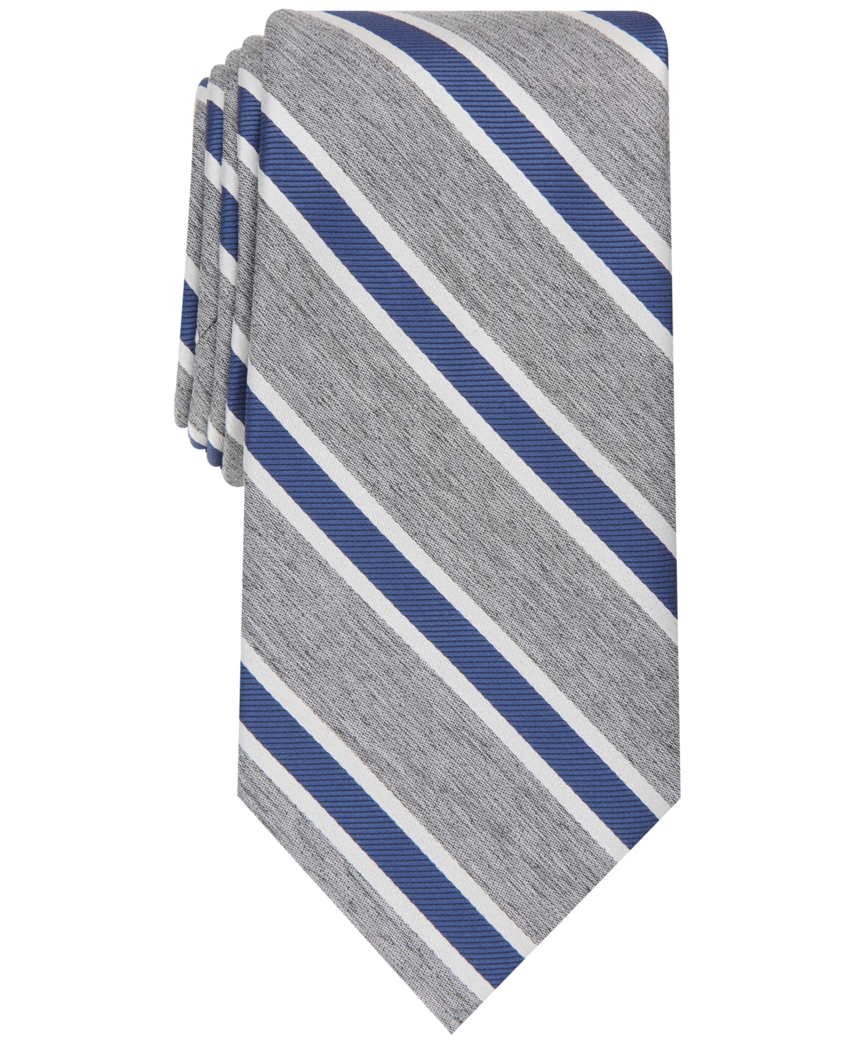 Club Room Mens Regular fit Tie Necktie One Size Grey Blue Striped