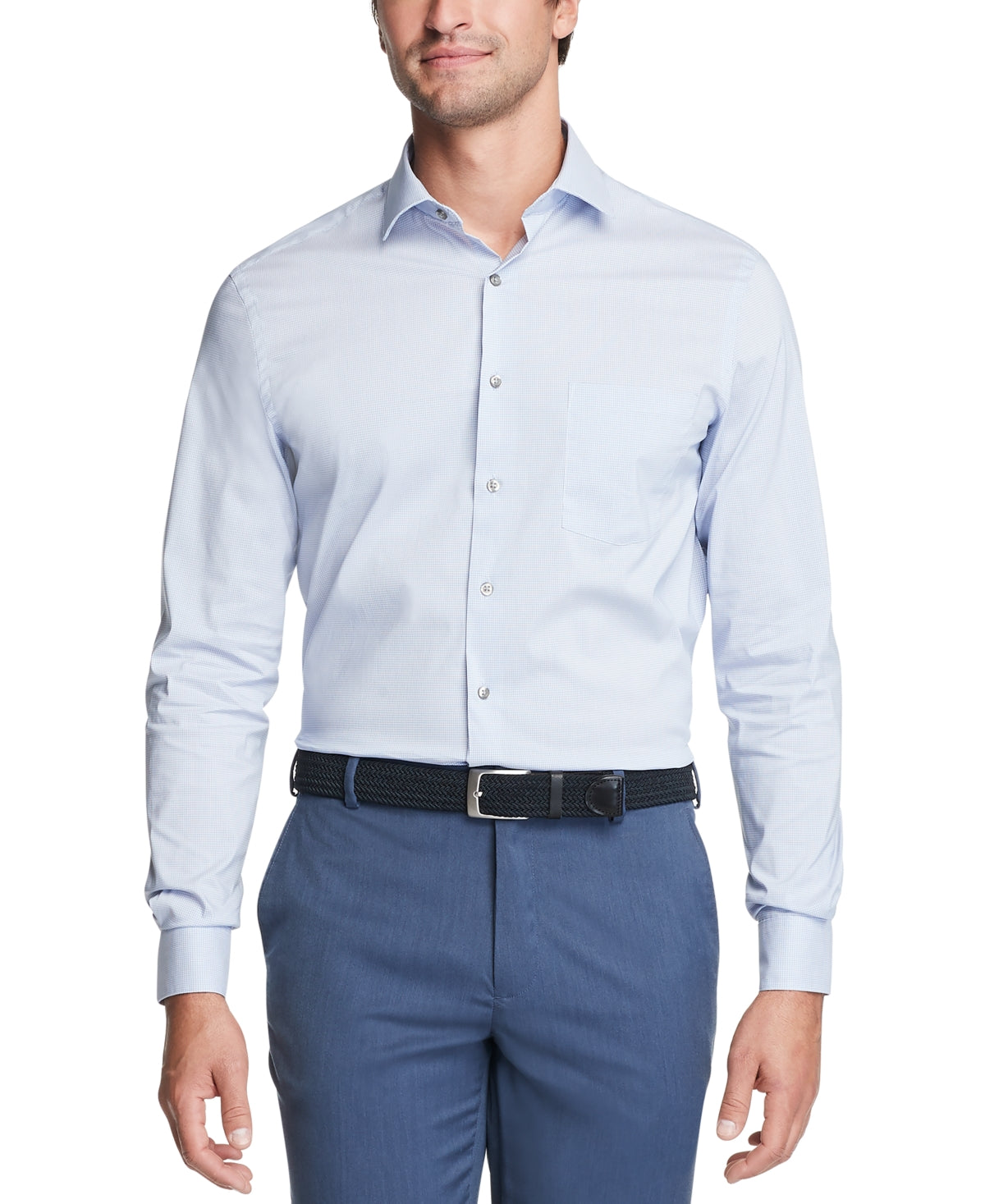 Van Heusen Mens Classic fit Dress Shirt 6XL 22 in 37-38 Blue