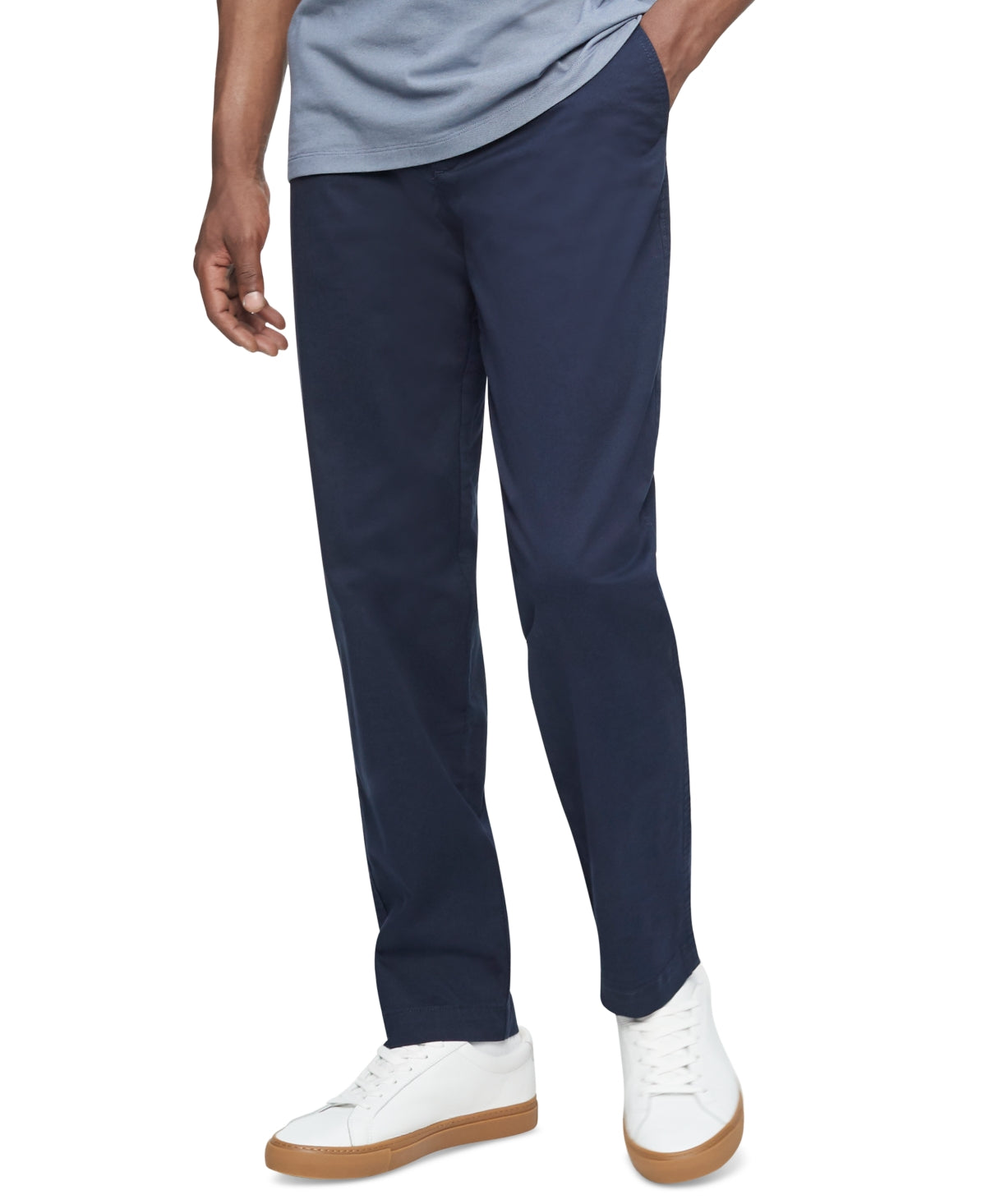 Calvin Klein Men's Straight-Fit Navy Chino Pants 38 X 30