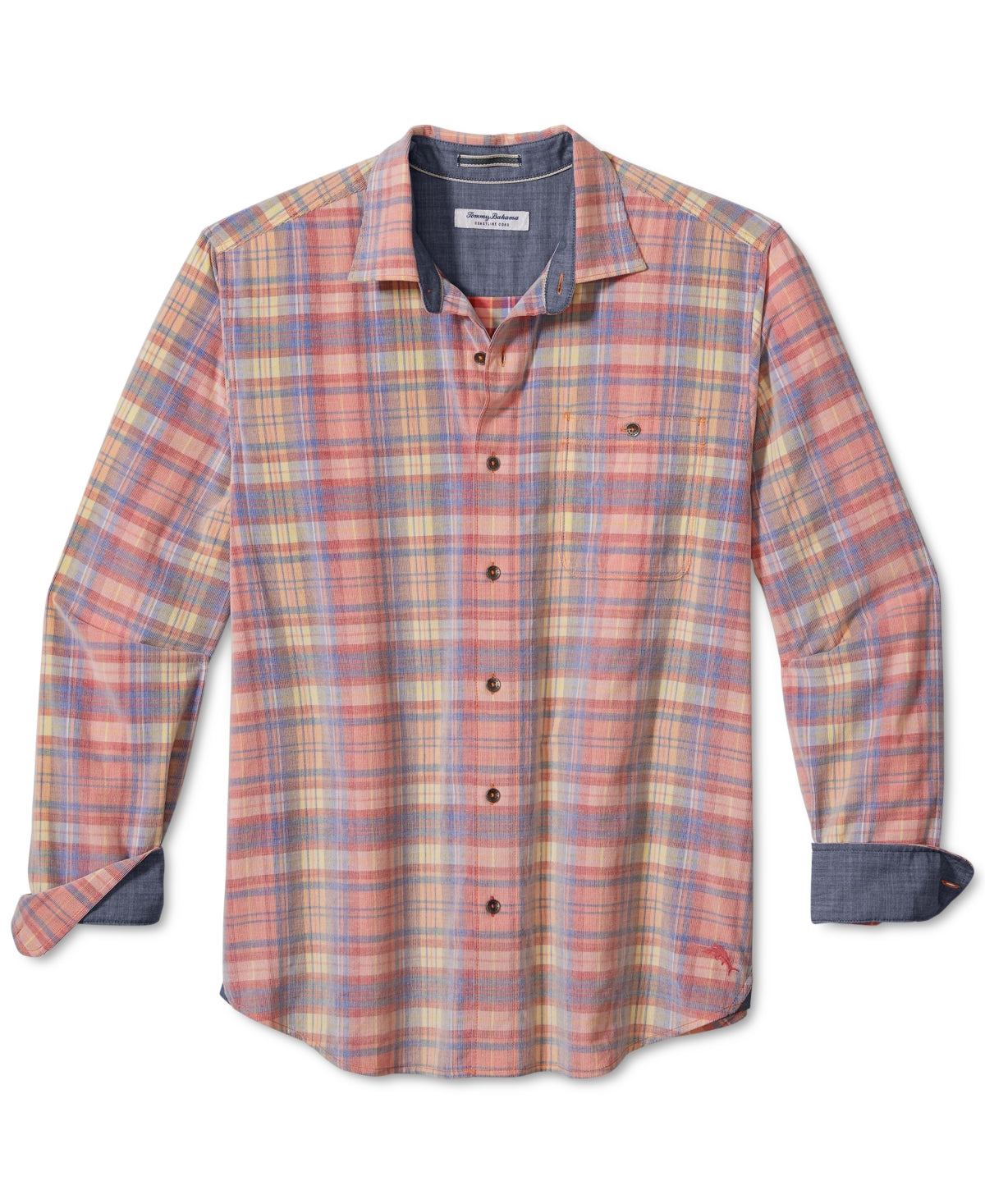 Tommy Bahama Mens Coastline Plaid Button Down Shirt Fireball 3XL