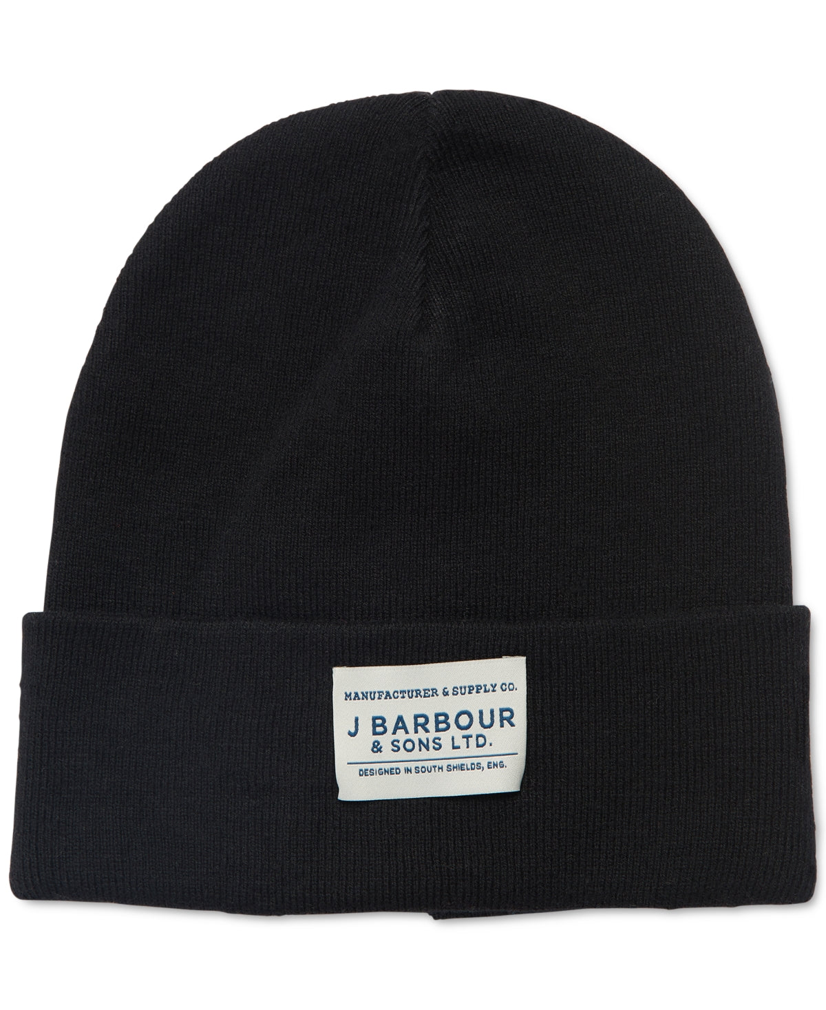 Barbour Men's Nautical Logo Beanie  Black Hat