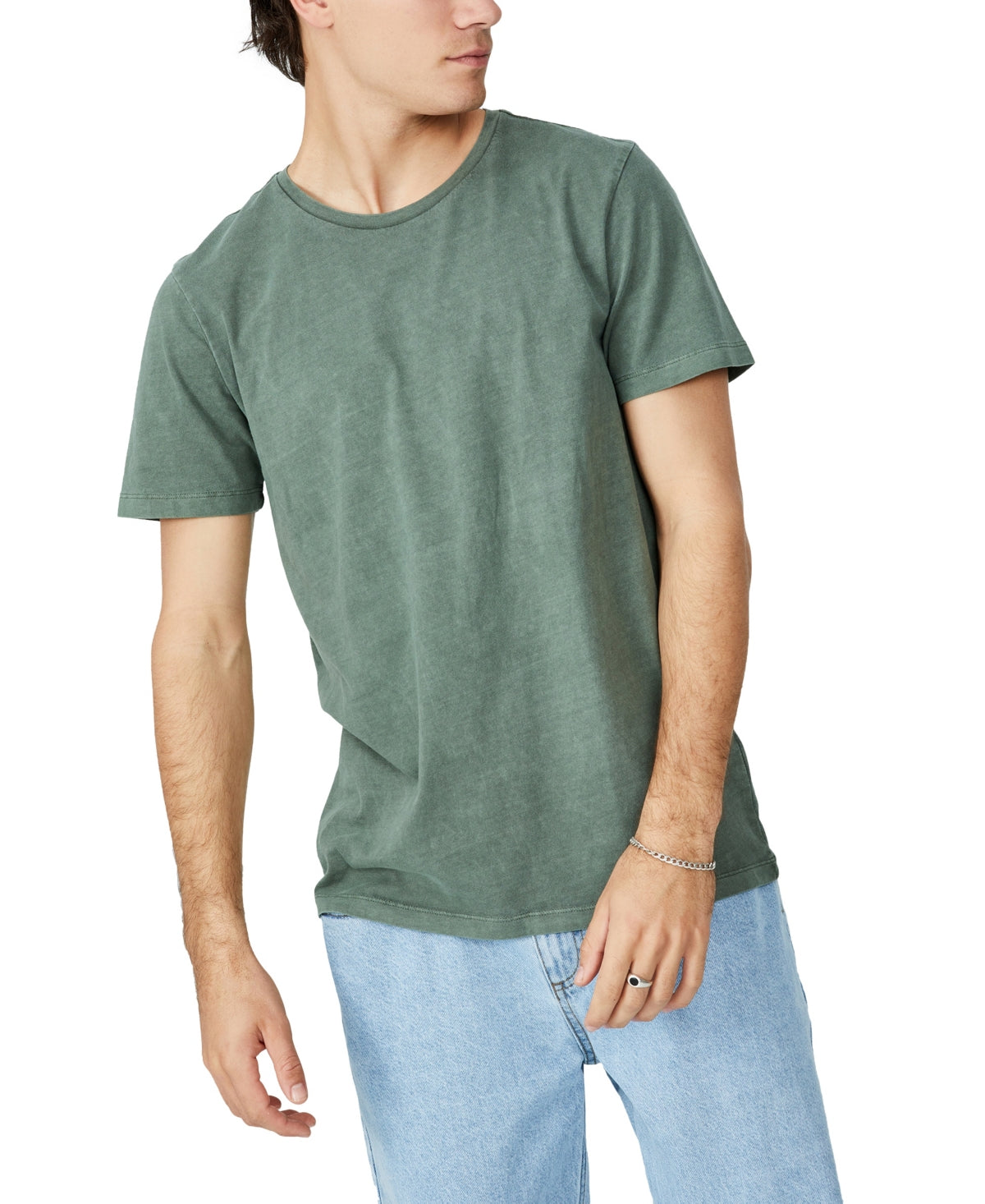 Cotton On Mens Short Sleeve T-Shirt Shirt XXL Sage Green Solid