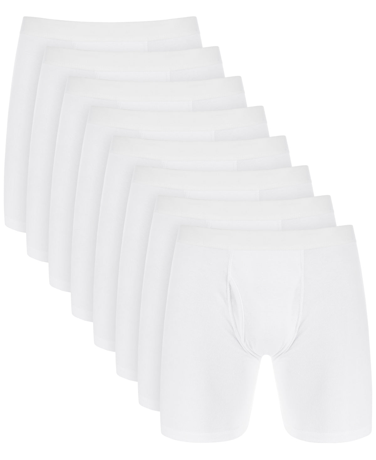 Club Room Men's  8 Pack Underwear Boxer Briefs White Large