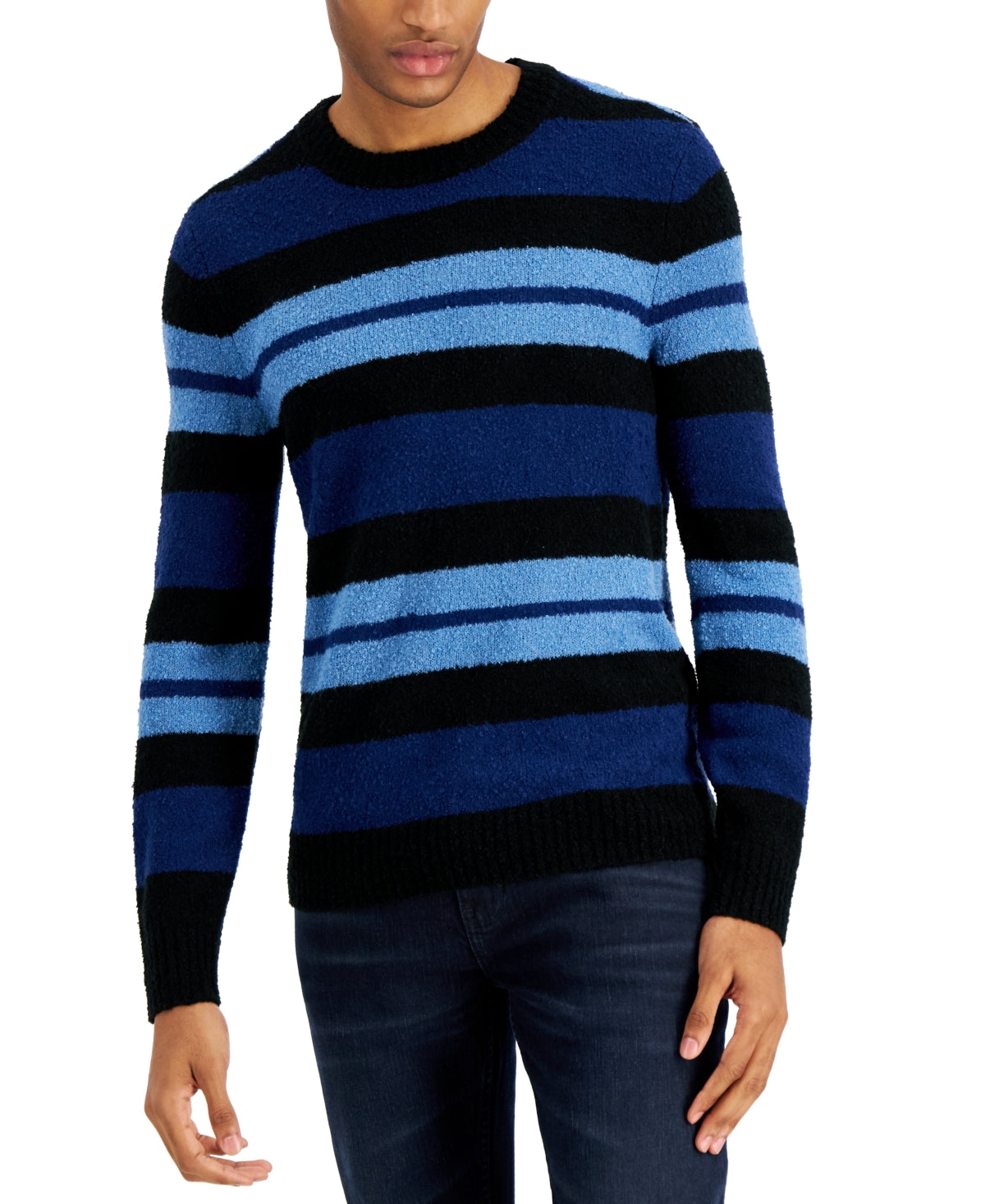 I.N.C. International Concepts Men's Aaron Sweater Navy Blue Large Crewneck