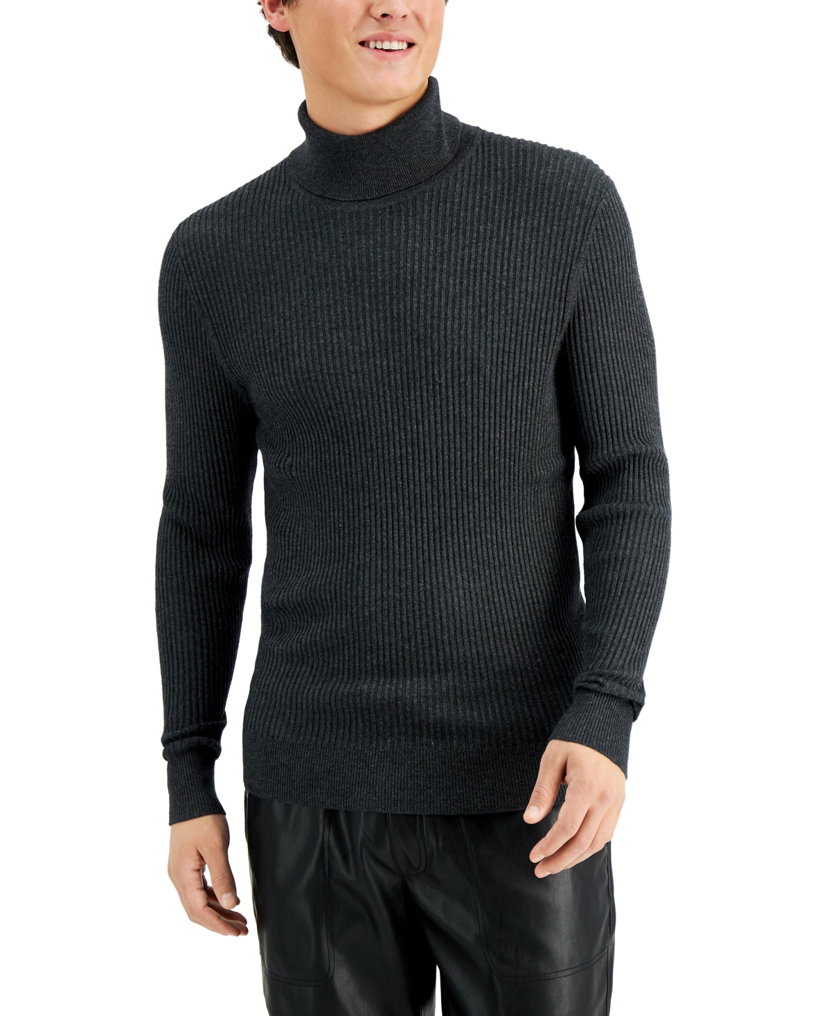 I.n.c. Men's Ascher Turtleneck Sweater Dark Gray Large