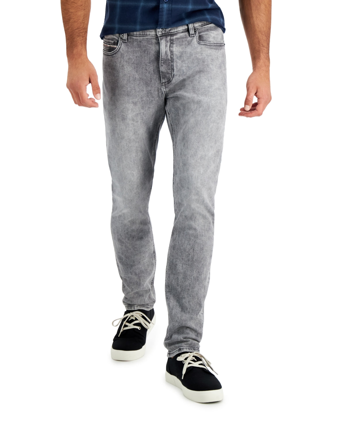Sun + Stone Mens Justin Slim-Fit Jeans Ripple Grey 36