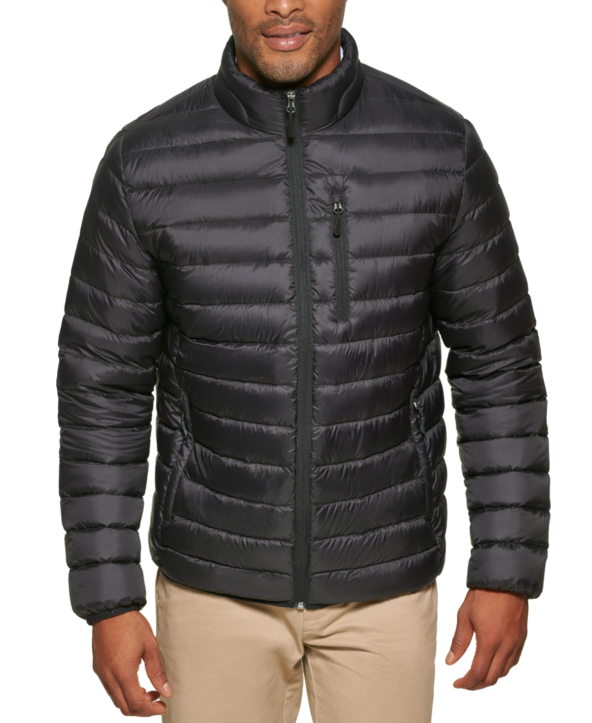 Club Room Mens Puffer Jacket Coat Small Black Solid