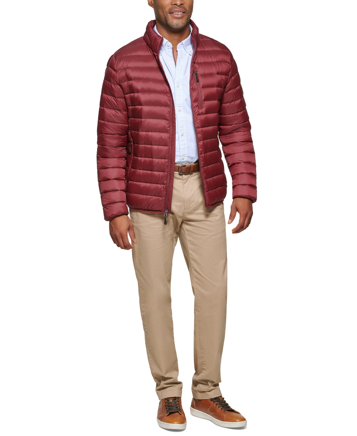 Club Room Men's Down Packable Quilted Puffer Jacket XL Port Red