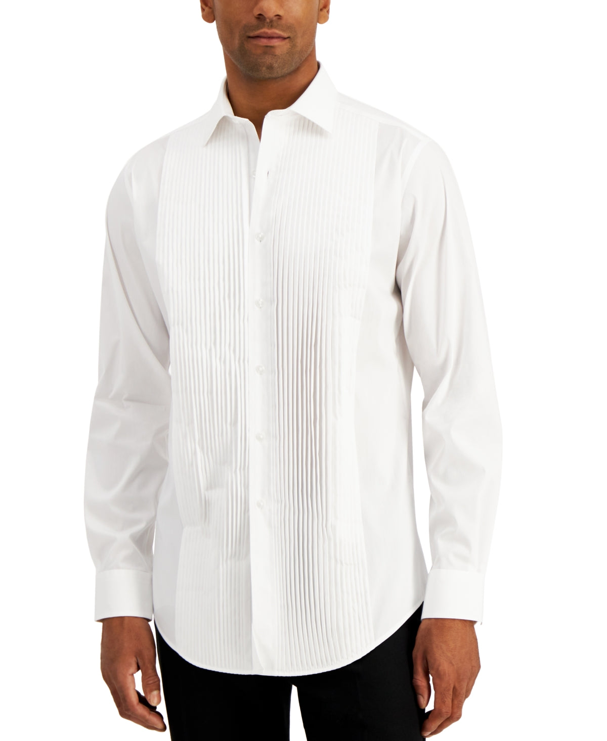 Alfani Mens Slim Fit White Panel Button Down Shirt 14 - 14.5 / 32 - 33