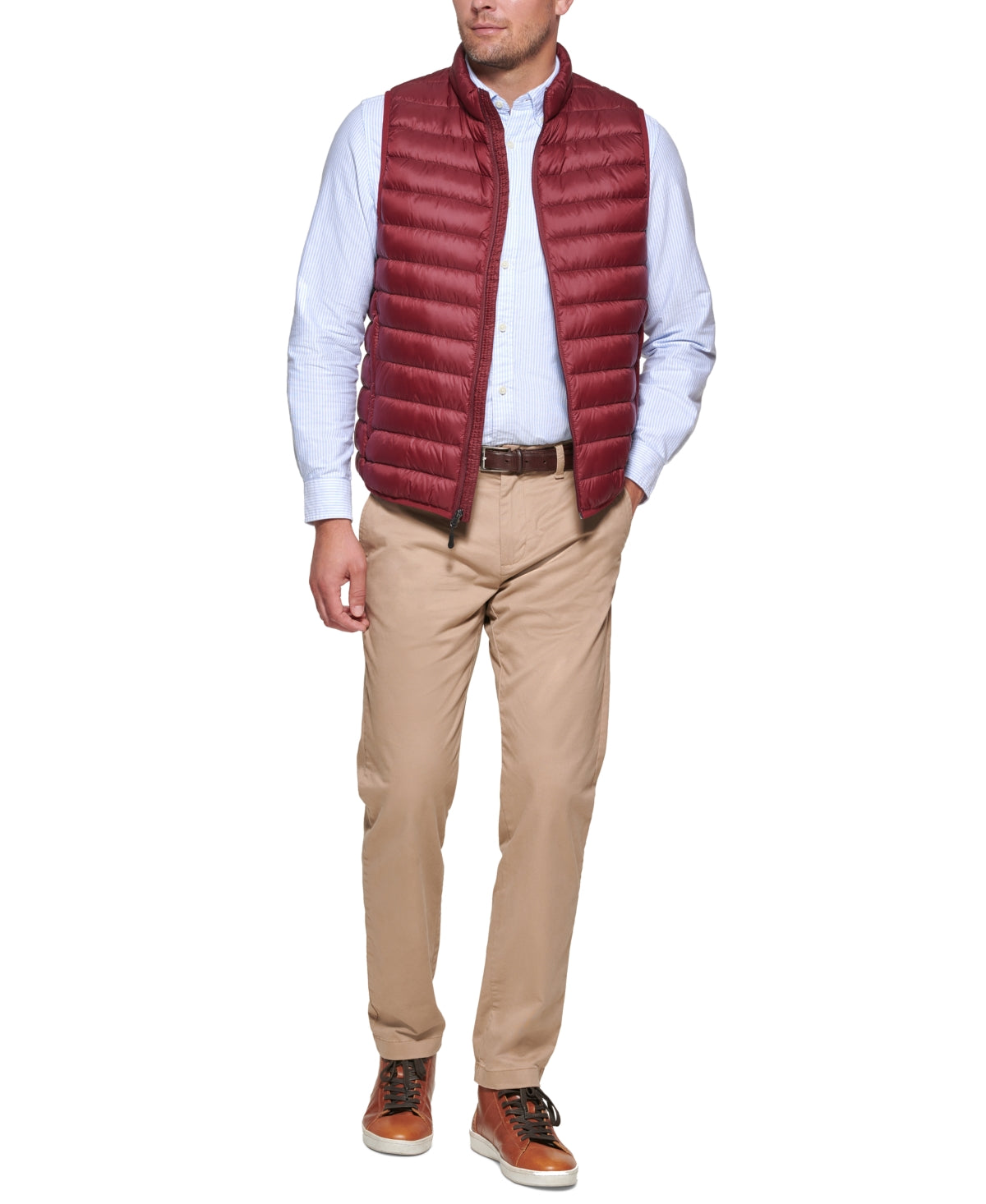 Club Room Men's Down Packable Puffer Vest Port Red Large