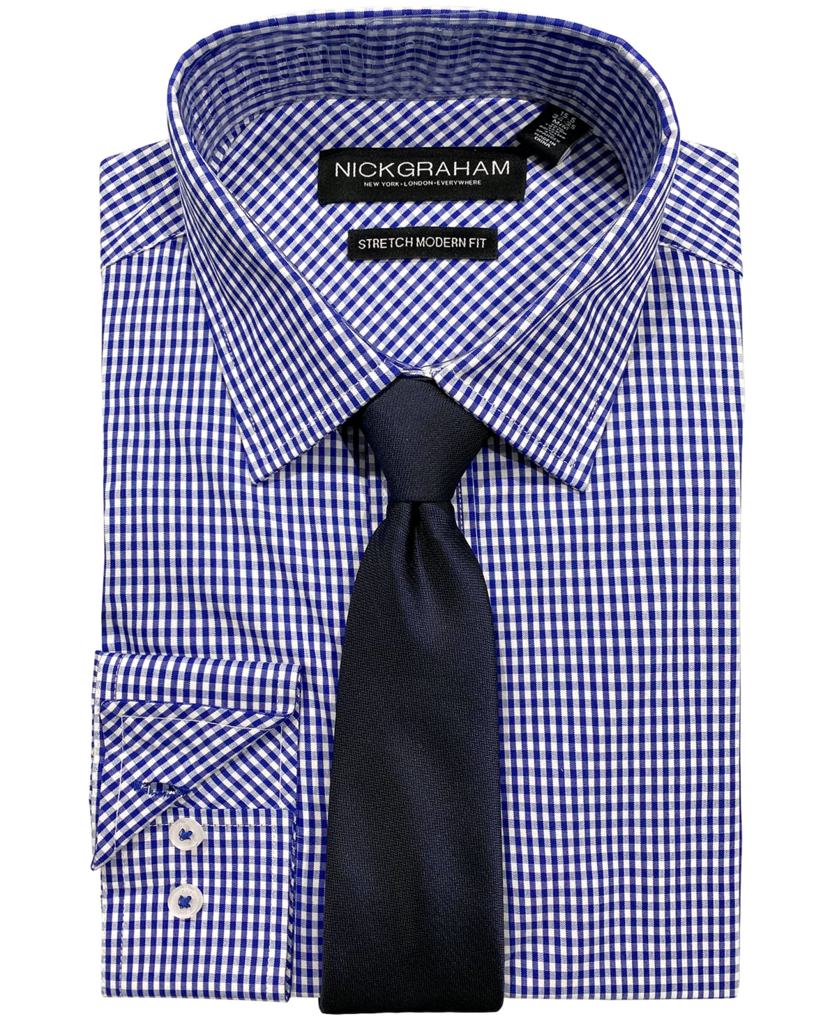 Nick Graham Mens Modern Fit Purple Button Down Dress Shirt 16-16.5 / 34-35