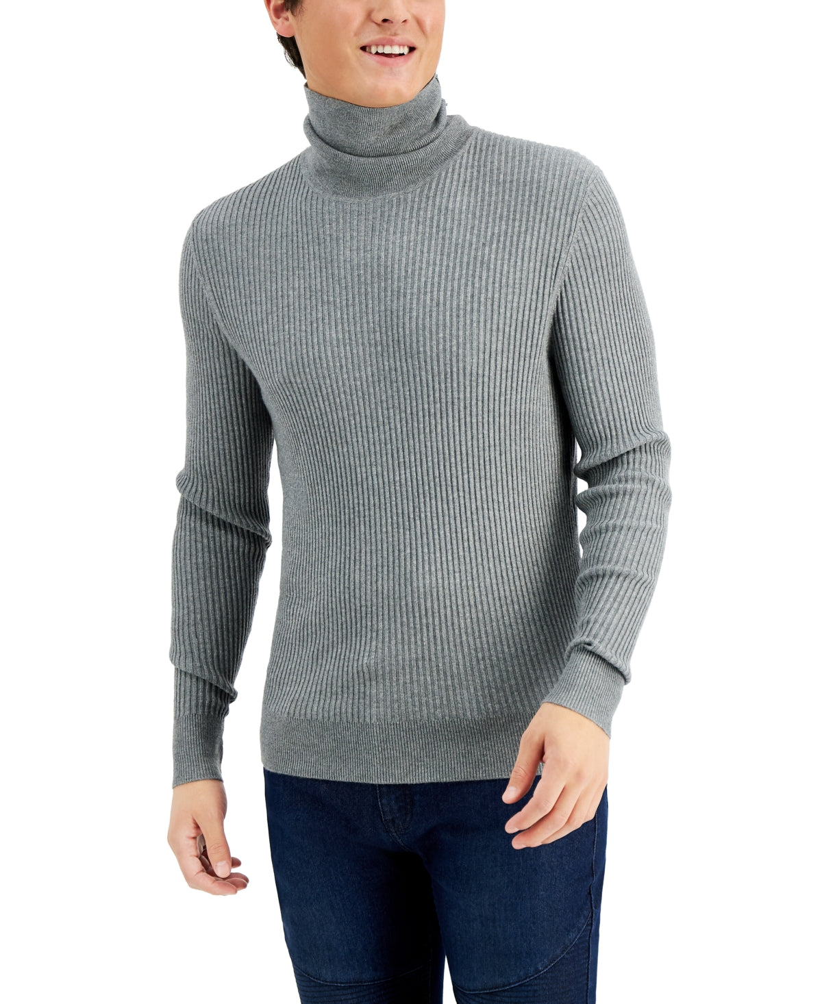 International Concepts Mens Ascher Rollneck Sweater Heather Grey XL