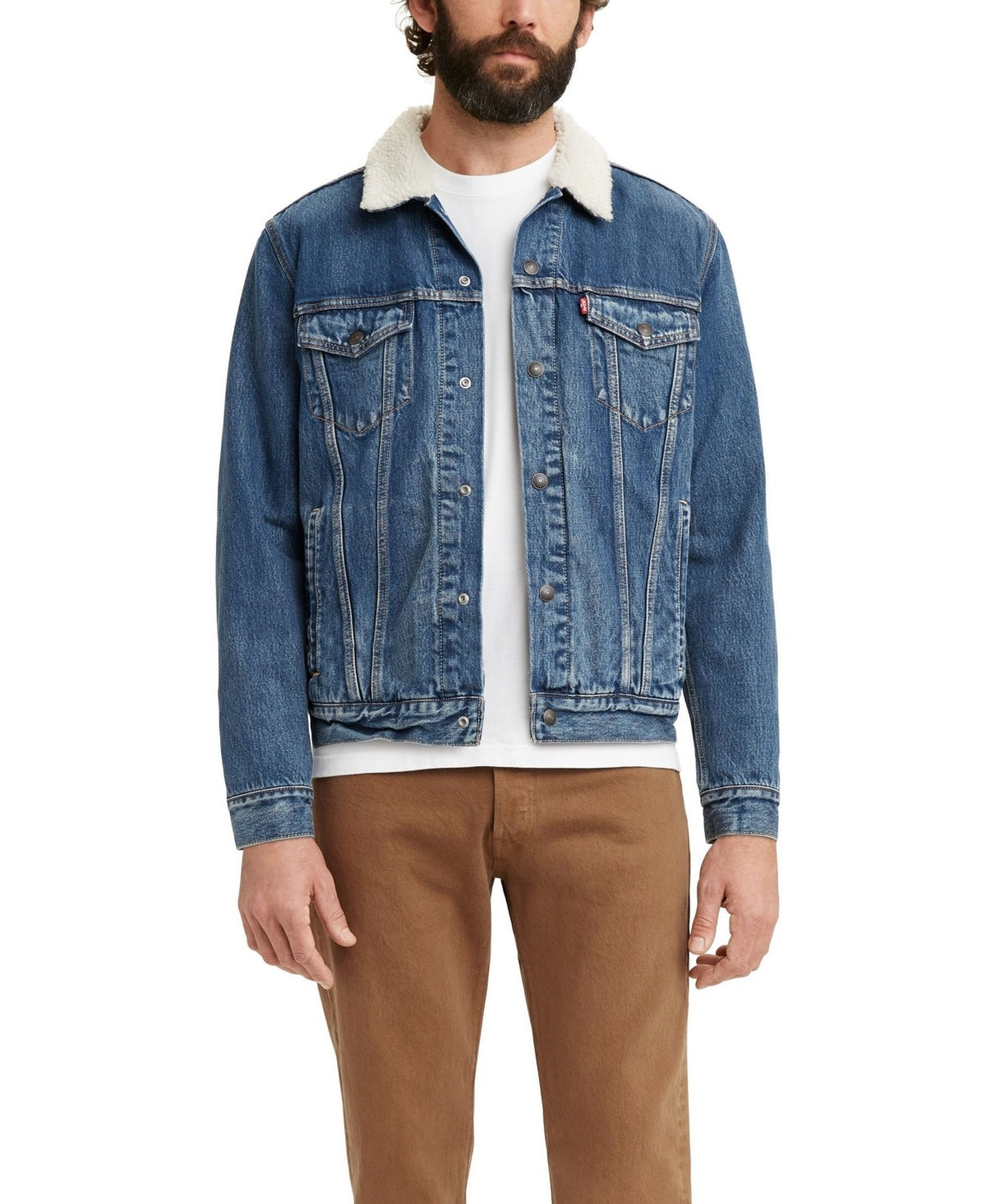 Levi's Mens Stock Jean Trucker Coat Medium Blue Solid