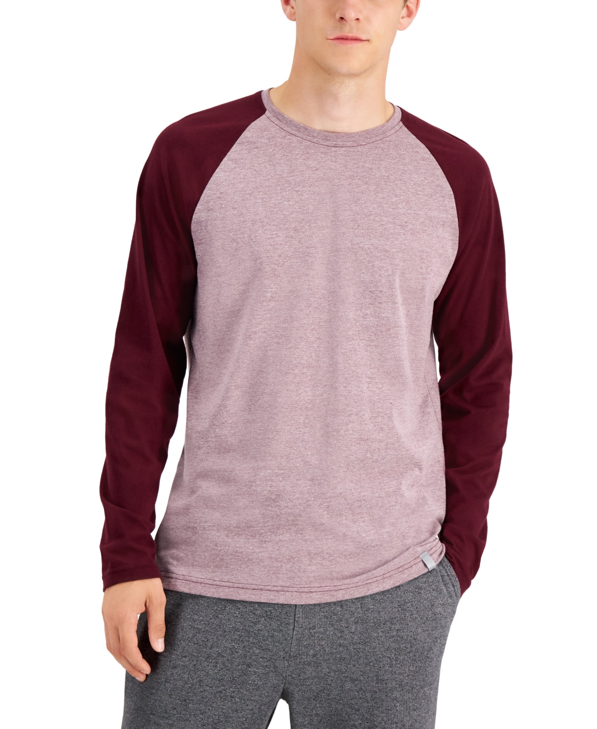 Alfani Mens Alfatech Long Sleeve T Shirt Purple Small