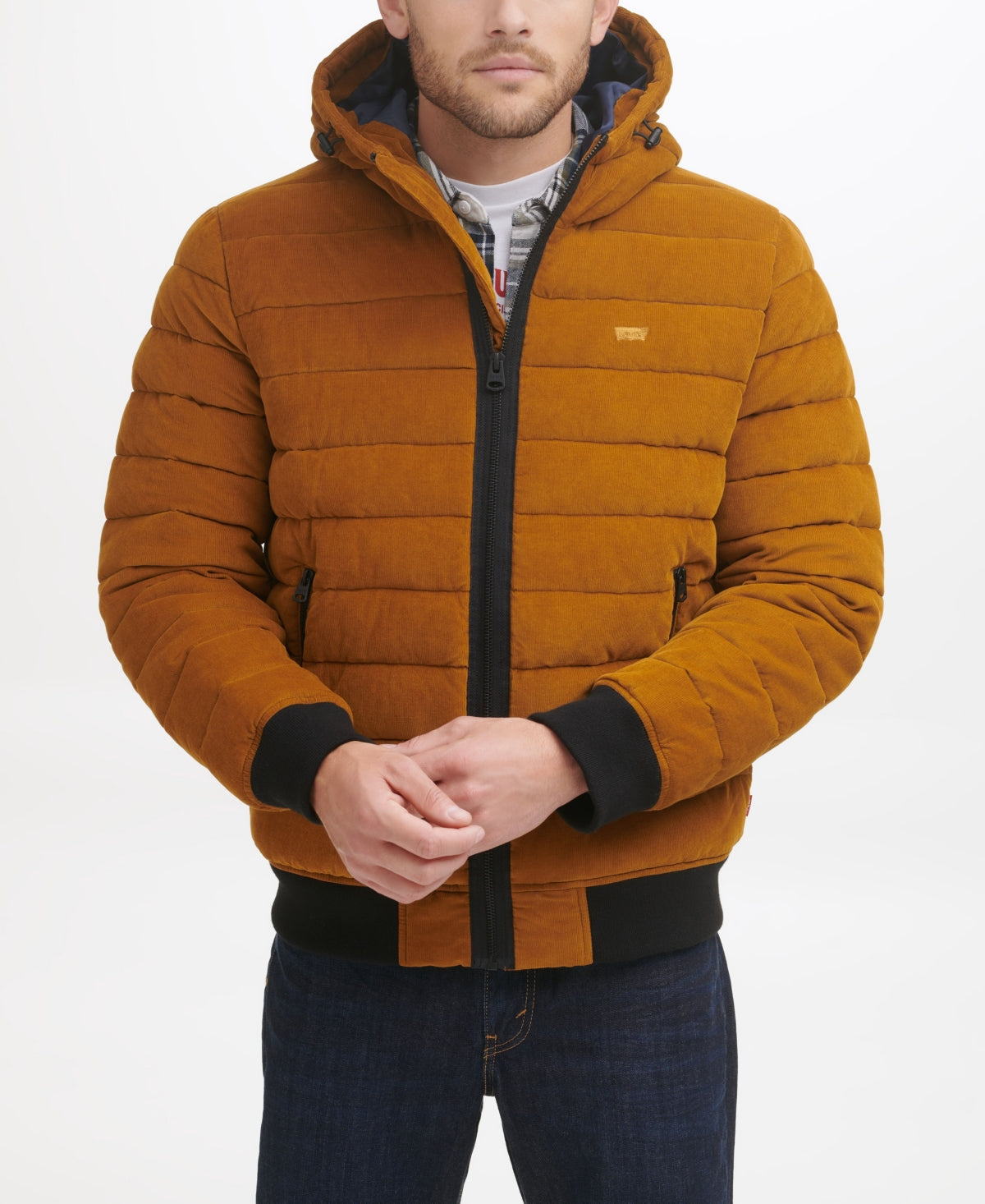 Levi's Men's Quilted Corduroy Bomber Jacket XL Worker Brown