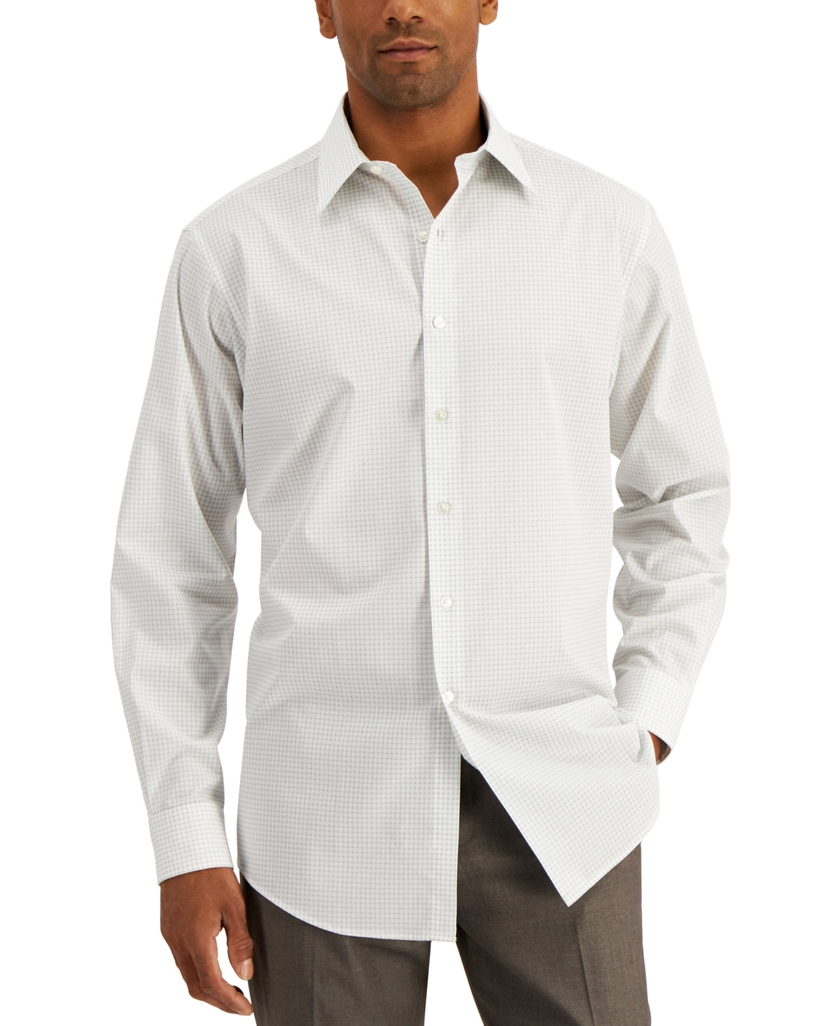Club Room Men's Check Dress Button Down Shirt Black Medium