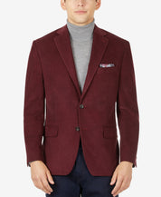 Michael Kors Mens Classic fit Corduroy Sport Coat Blazer 36 R Red Solid Stretch