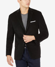 Michael Kors Mens Classic fit Corduroy Sport Coat Blazer 46 S Black Stretch