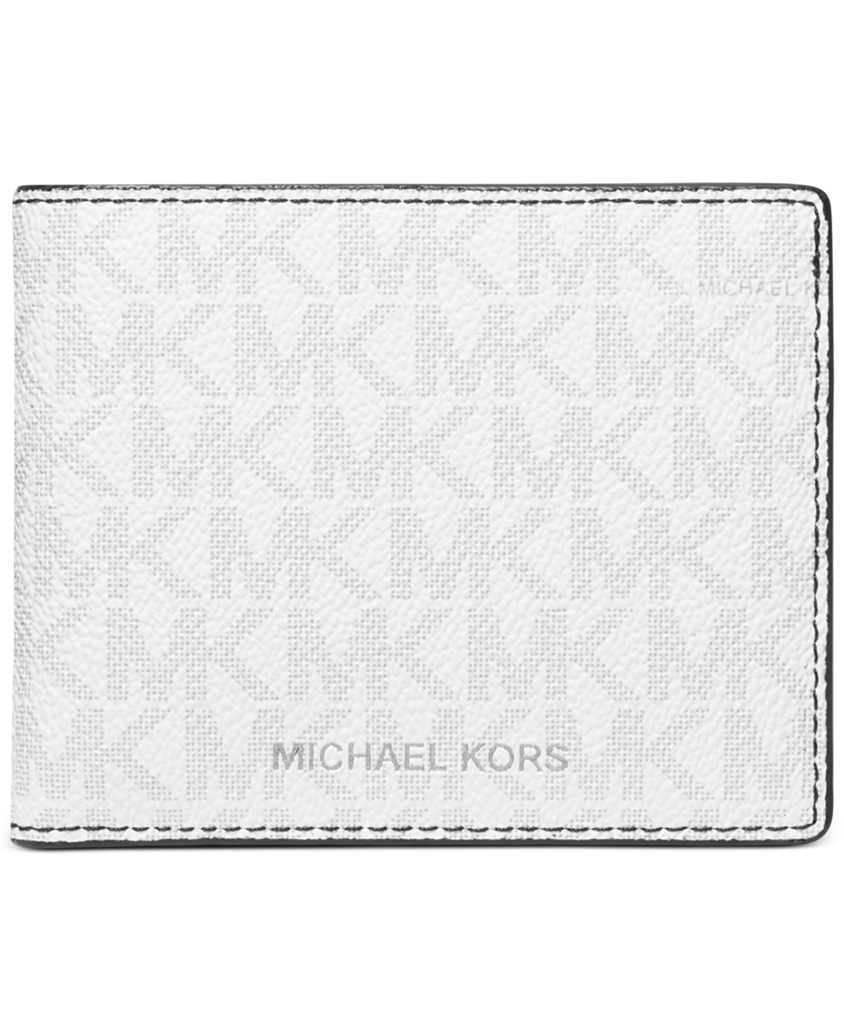 Michael Kors Men's Mason Signature Logo Wallet White Grey